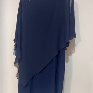 Ladies size 16 evening dress, navy blue